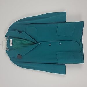 Vintage Beau Brem Emerald Green Wool/Nylon Midi Coat Womens 12